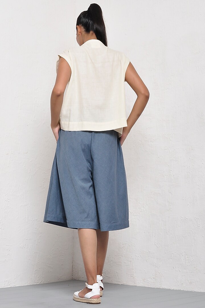 Indigo Cropped Pants by Ritesh Kumar at Pernia's Pop Up Shop