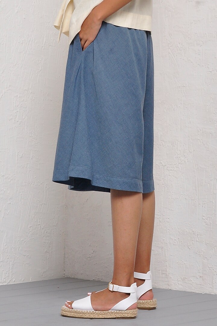 Indigo Cropped Pants by Ritesh Kumar at Pernia's Pop Up Shop