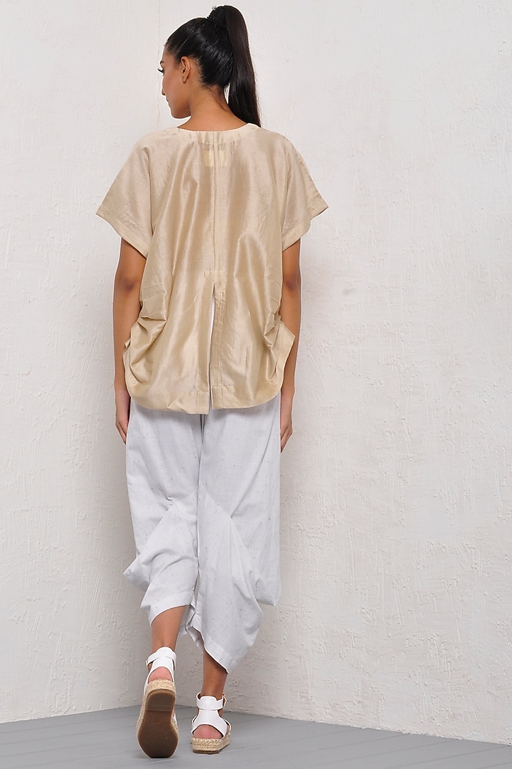 Sand Pleated Tunic by Ritesh Kumar at Pernia's Pop Up Shop