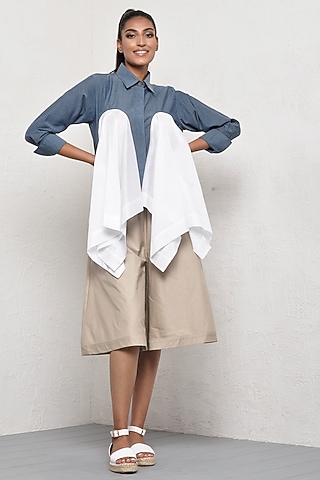 Indigo Cotton Shirt by Ritesh Kumar