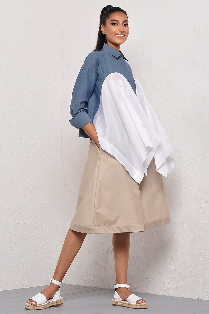 Indigo Cotton Shirt by Ritesh Kumar at Pernia's Pop Up Shop