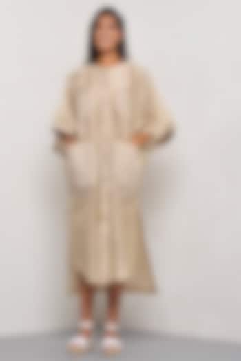 Sandy Beige Cotton Tunic by Ritesh Kumar at Pernia's Pop Up Shop