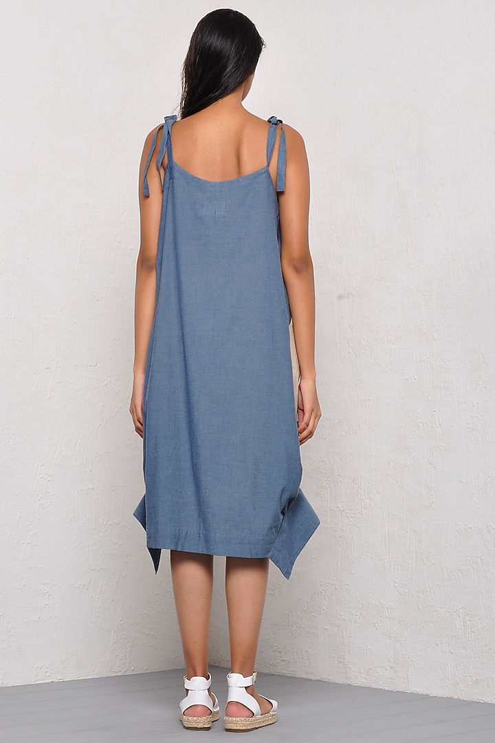Indigo Cotton Pinafore Summer Dress by Ritesh Kumar at Pernia's Pop Up Shop