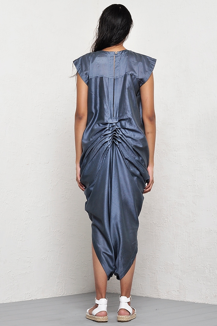 Indigo Cotton Pleated Jumpsuit by Ritesh Kumar at Pernia's Pop Up Shop