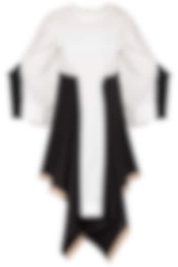 White & Black Cascade Tunic Summer Dress by Ritesh Kumar at Pernia's Pop Up Shop