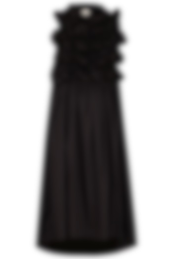 Black Bubble Textured Midi Dress by Ritesh Kumar
