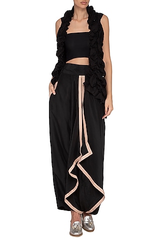 Black Cascade Pant by Ritesh Kumar