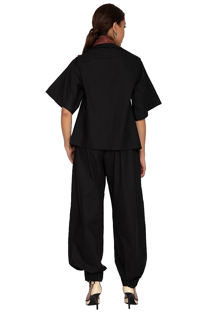 Black Jacket Style Kimono Top by Ritesh Kumar at Pernia's Pop Up Shop