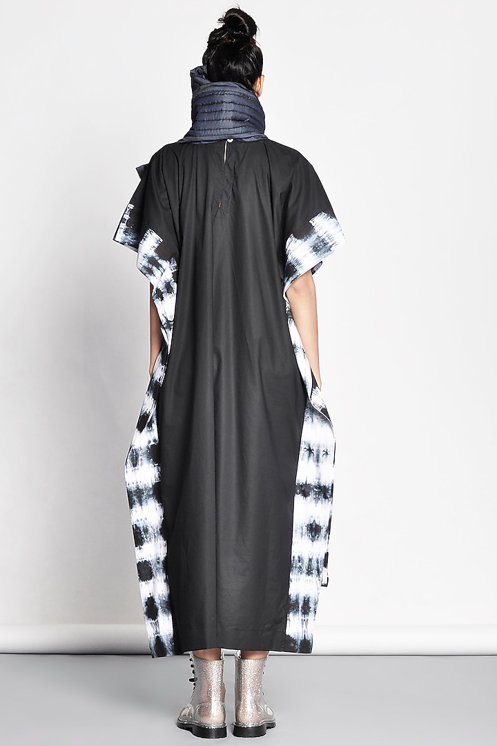 Black & White Draped Kaftan Top by Ritesh Kumar at Pernia's Pop Up Shop