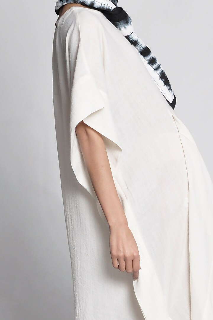 White Draped Kaftan Top by Ritesh Kumar at Pernia's Pop Up Shop