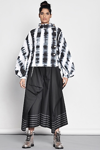 Black Wrap Jacket With Tie-Dye by Ritesh Kumar