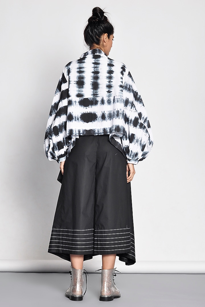 Black Wrap Jacket With Tie-Dye by Ritesh Kumar at Pernia's Pop Up Shop
