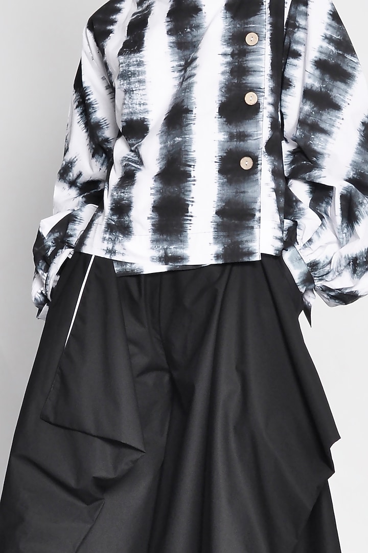 Black Wrap Jacket With Tie-Dye by Ritesh Kumar at Pernia's Pop Up Shop
