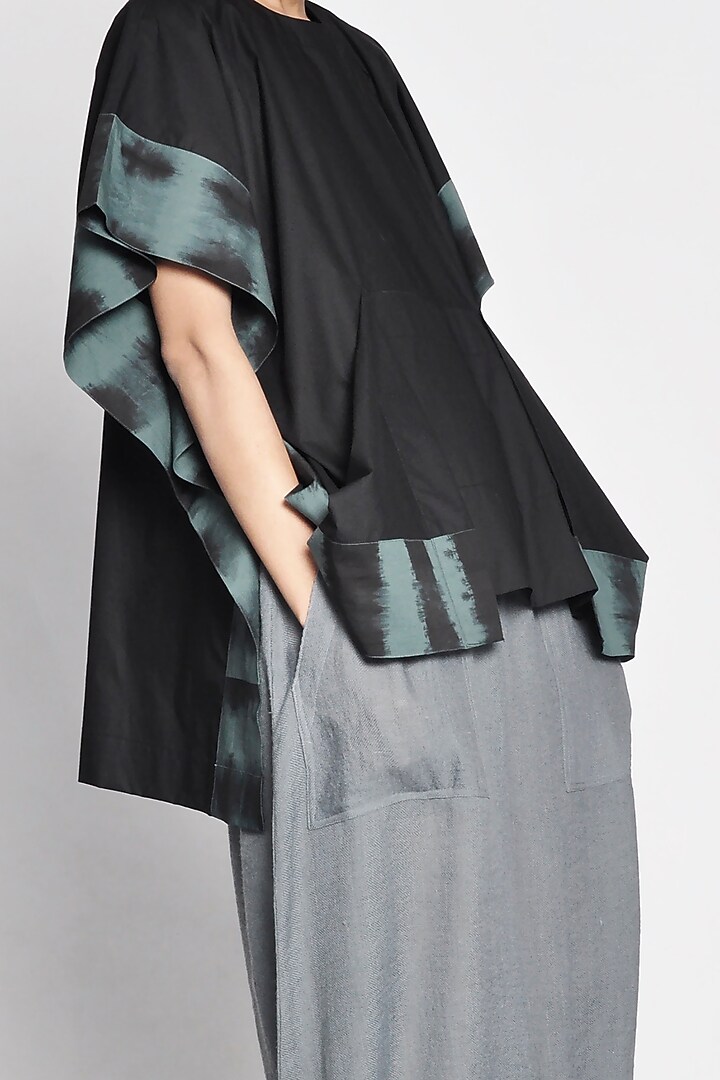 Grey Harem Pants With Patch Pockets by Ritesh Kumar at Pernia's Pop Up Shop
