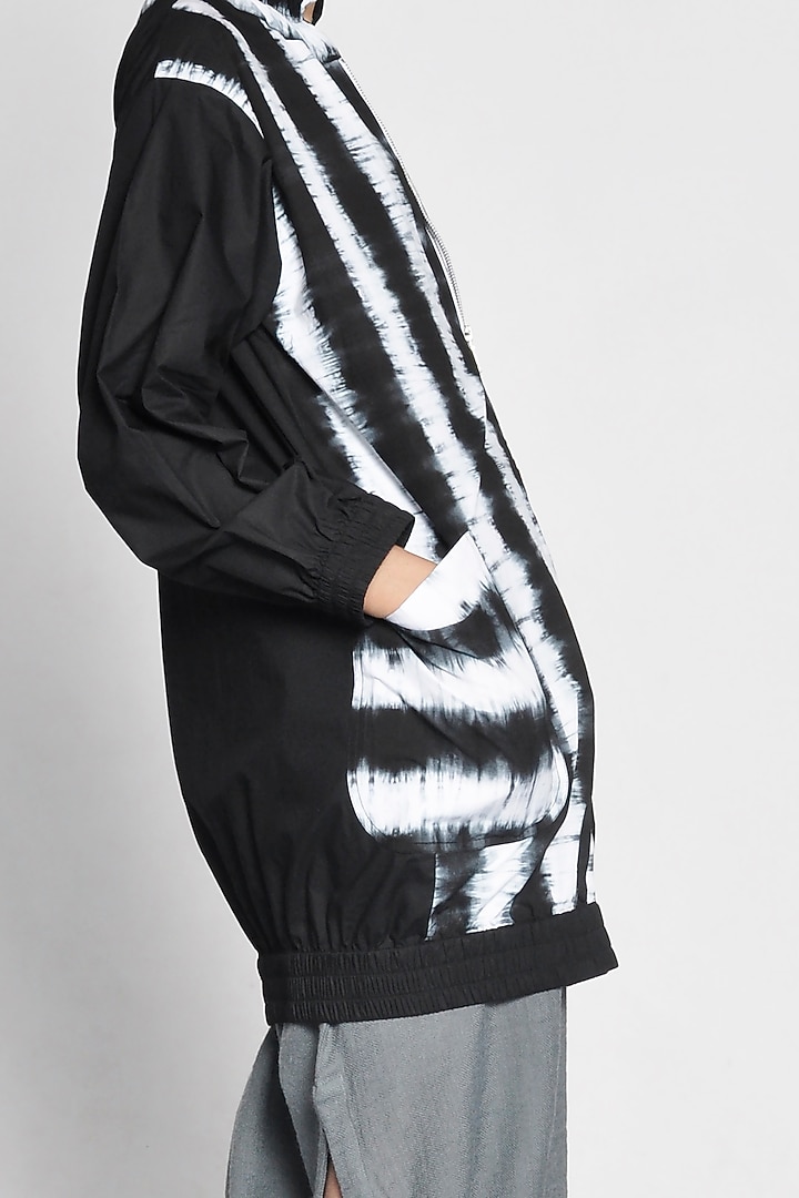 Black Tie & Dye Bomber Jacket by Ritesh Kumar at Pernia's Pop Up Shop