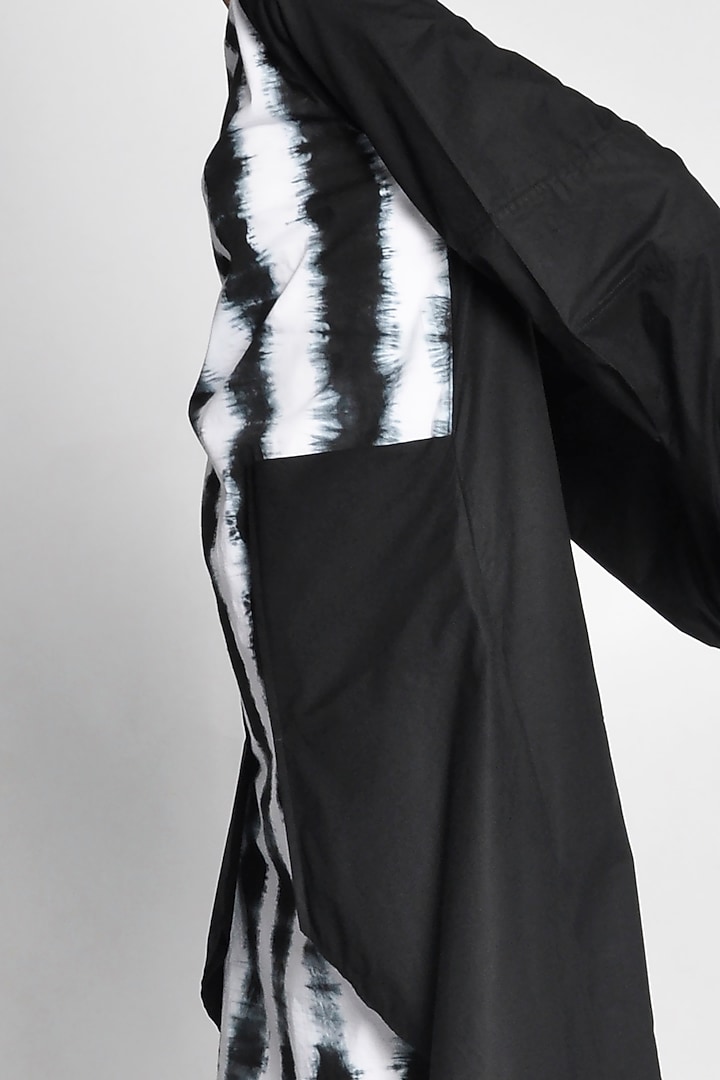 Black & White Vacation Dress With Draped Pockets by Ritesh Kumar at Pernia's Pop Up Shop