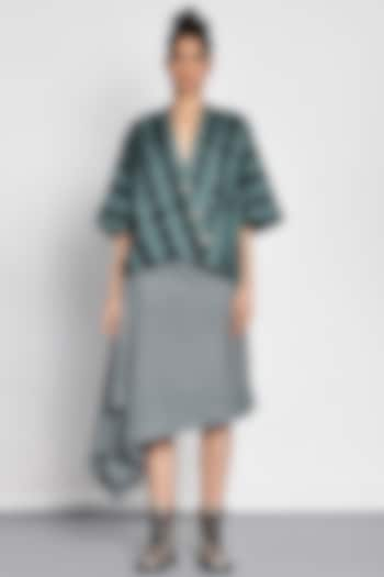 Emerald Green Tie-Dye Kimono Jacket by Ritesh Kumar at Pernia's Pop Up Shop