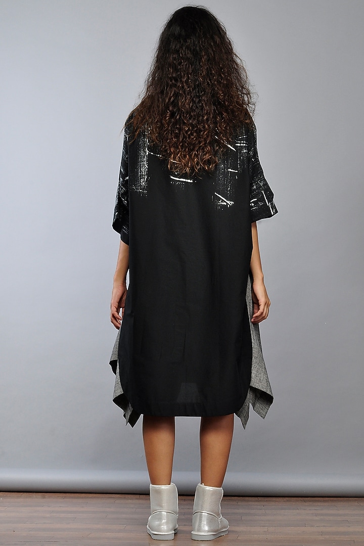 Black Hand Painted Tunic by Ritesh Kumar at Pernia's Pop Up Shop