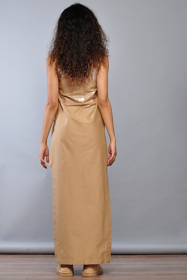 Caramel Cotton Poplin Vacation Dress by Ritesh Kumar at Pernia's Pop Up Shop