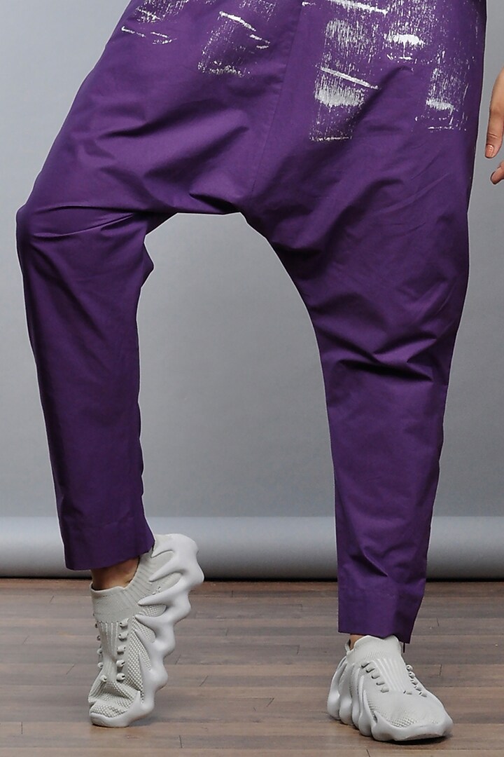 Violet Cotton Poplin Pants by Ritesh Kumar at Pernia's Pop Up Shop