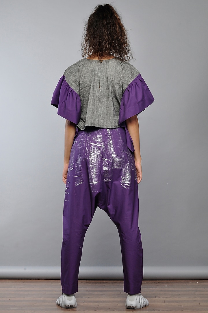 Grey Cotton Crop Top by Ritesh Kumar at Pernia's Pop Up Shop