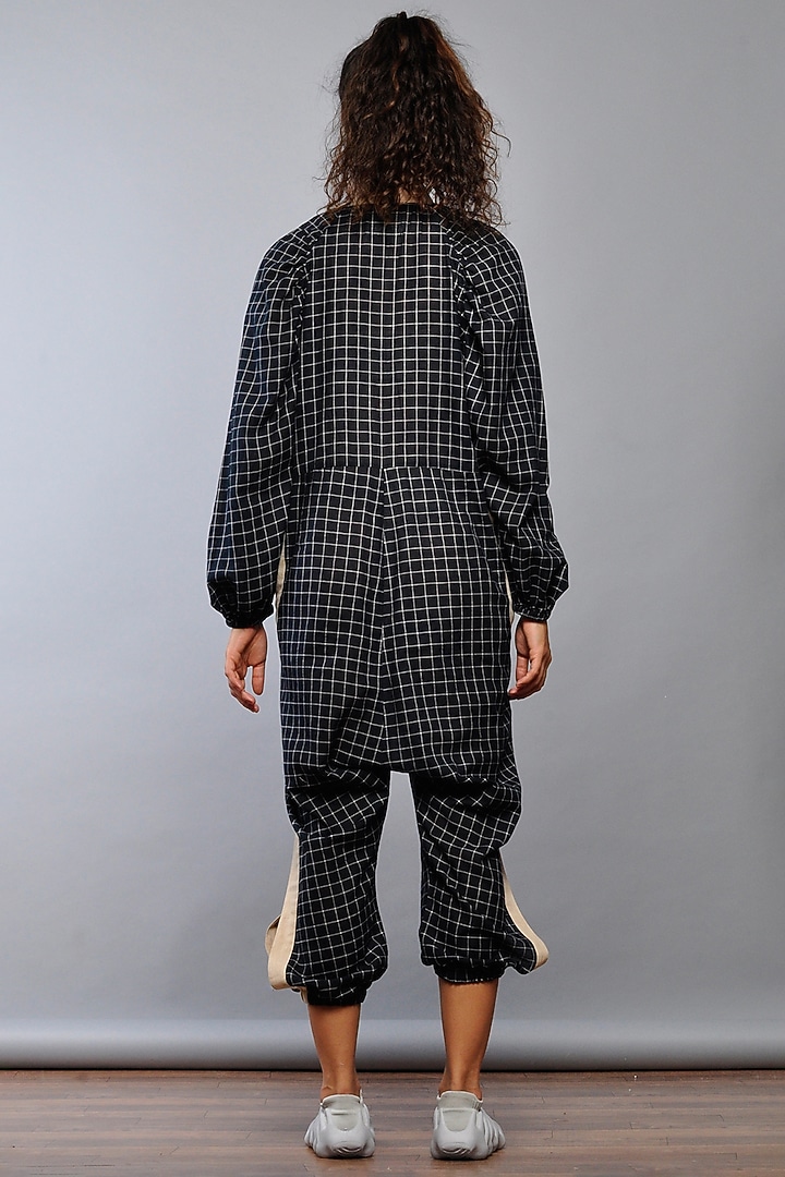 Black Handwoven Cotton Jumpsuit by Ritesh Kumar at Pernia's Pop Up Shop