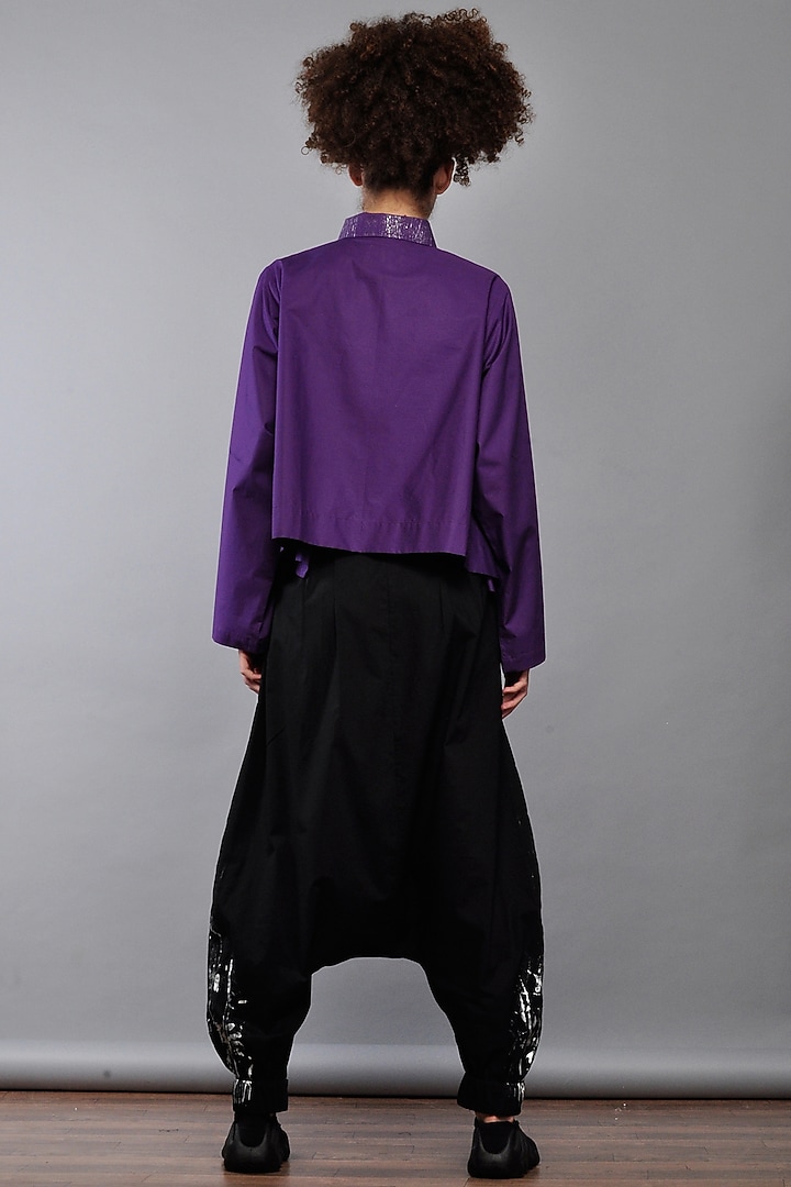 Black Cotton Harem Pants by Ritesh Kumar at Pernia's Pop Up Shop