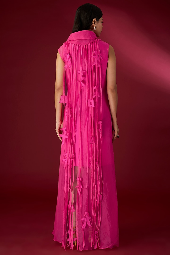 Hot Pink Organza Jacket by Richa Khemka at Pernia's Pop Up Shop