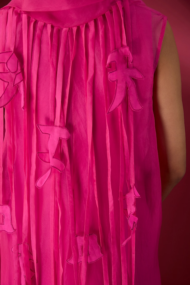 Hot Pink Organza Jacket by Richa Khemka at Pernia's Pop Up Shop