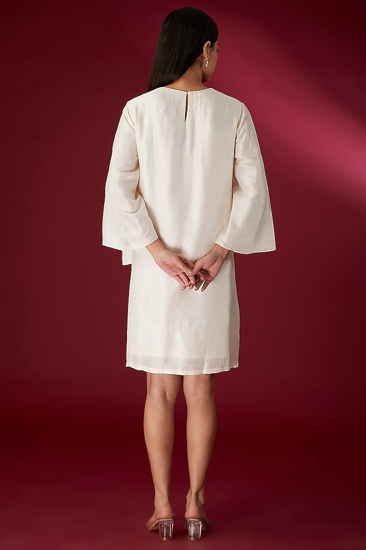 Ice Pink Organza & Silk 3D Applique Shift Summer Dress by Richa Khemka at Pernia's Pop Up Shop
