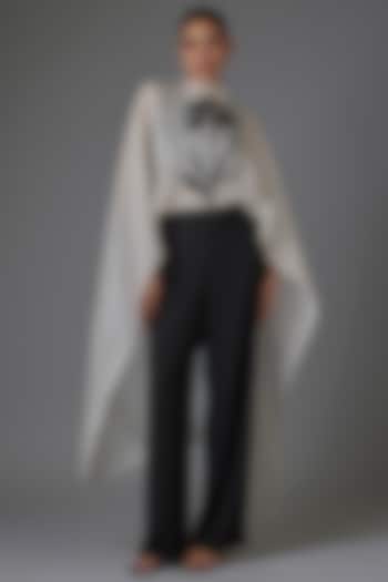 Black Organza Pant Set by Richa Khemka at Pernia's Pop Up Shop