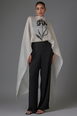 Black Organza Pant Set by Richa Khemka