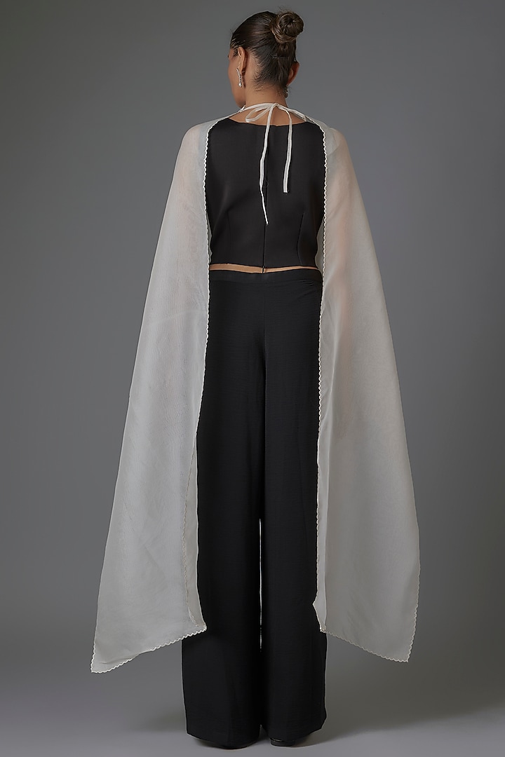 Black Organza Pant Set by Richa Khemka at Pernia's Pop Up Shop
