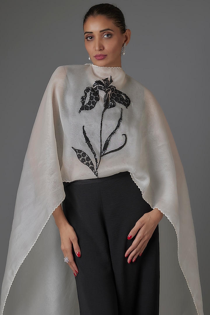 Black Organza Pant Set by Richa Khemka at Pernia's Pop Up Shop
