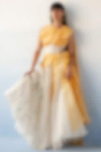 Orange Organza Skirt Set by RICHA KHEMKA at Pernia's Pop Up Shop