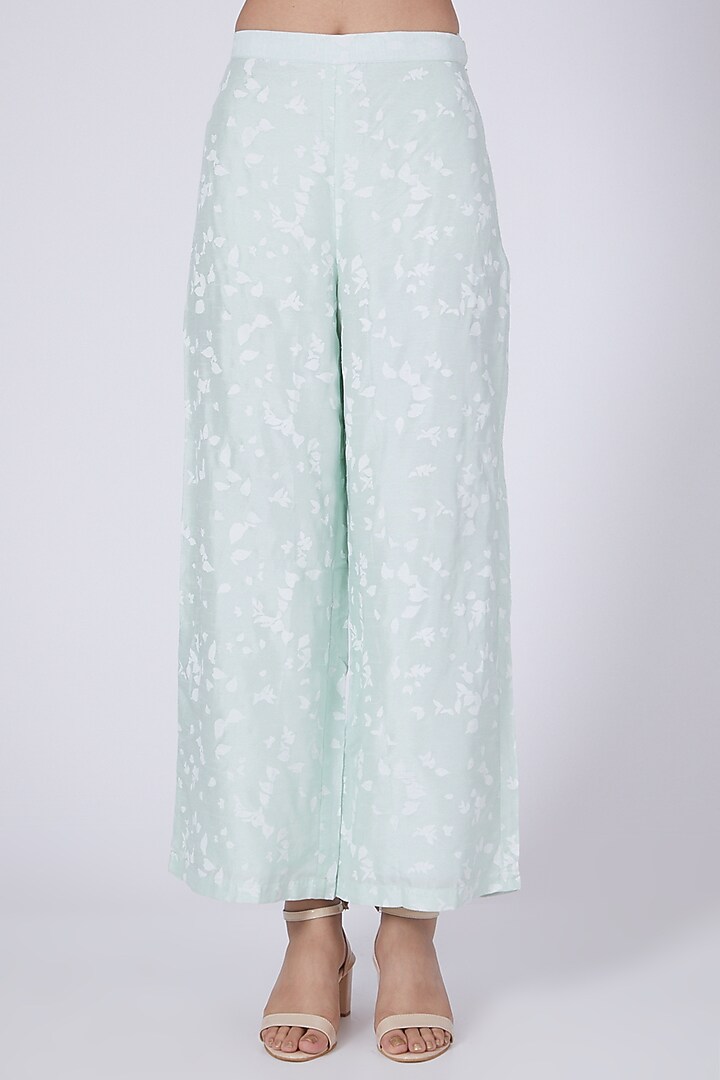 Mint Green Embroidered Blazer Set by Richa Khemka at Pernia's Pop Up Shop