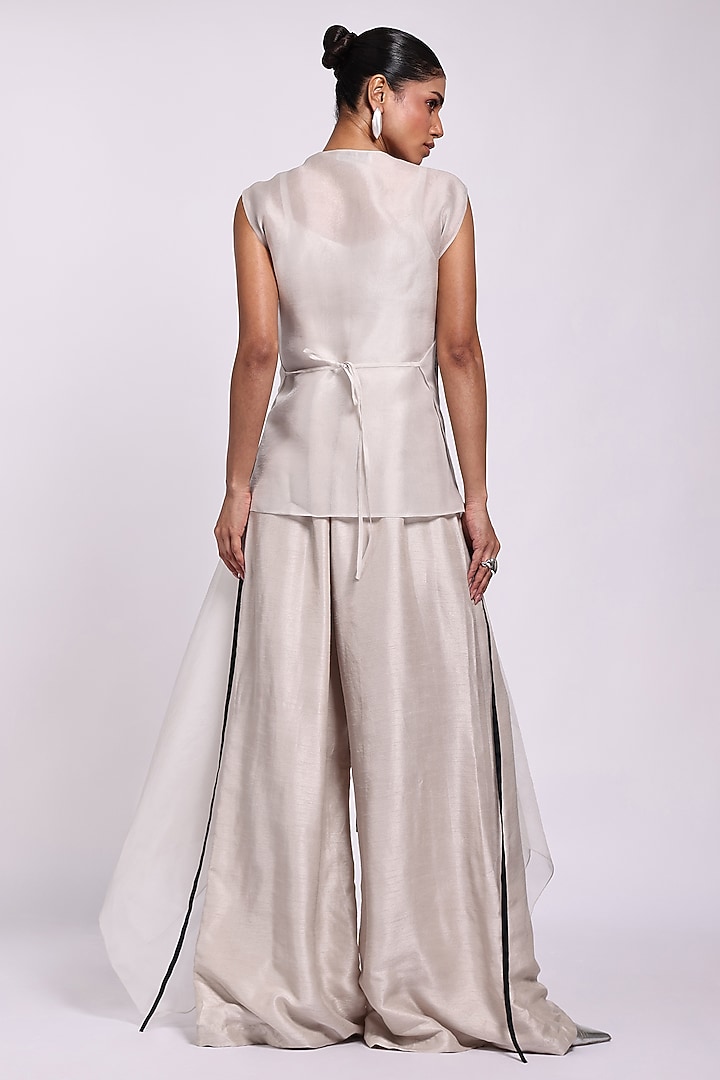 Brown & Grey Shaded Modal Satin Jumpsuit by Richa Khemka at Pernia's Pop Up Shop
