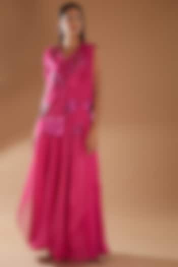 Hot Pink Modal Skirt Set by Richa Khemka