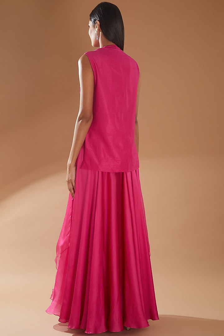 Hot Pink Modal Skirt Set by Richa Khemka at Pernia's Pop Up Shop