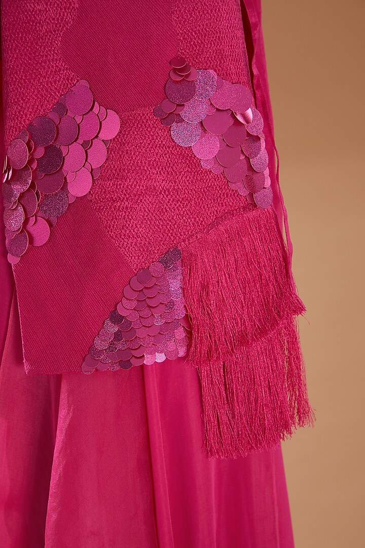 Hot Pink Modal Skirt Set by Richa Khemka at Pernia's Pop Up Shop