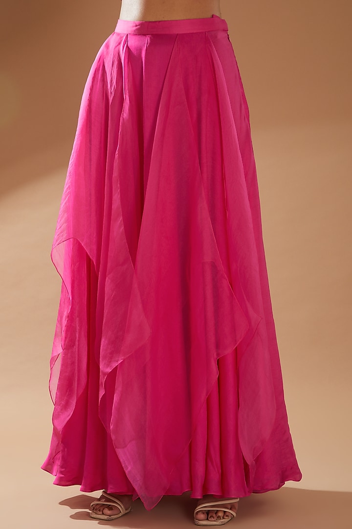 Hot Pink Bamberg Silk Wedding Lehenga Set by Richa Khemka at Pernia's Pop Up Shop