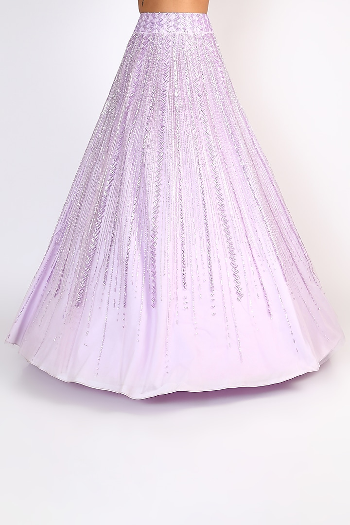 Lilac Embroidered Bridal Lehenga Set by Riddhi Majithia at Pernia's Pop Up Shop