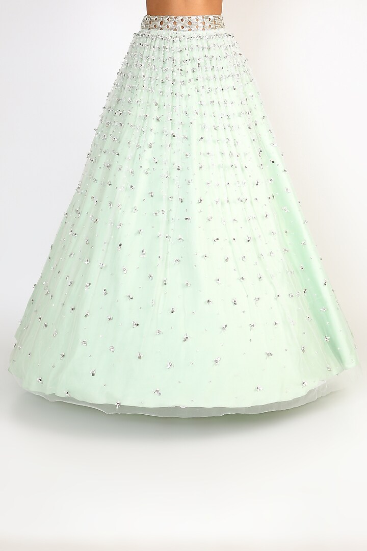 Mint Green Embroidered Bridal Lehenga Set by Riddhi Majithia at Pernia's Pop Up Shop