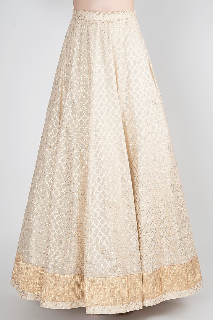 Ivory Printed & Embroidered Wedding Lehenga Set by RRishita & Mitali at Pernia's Pop Up Shop