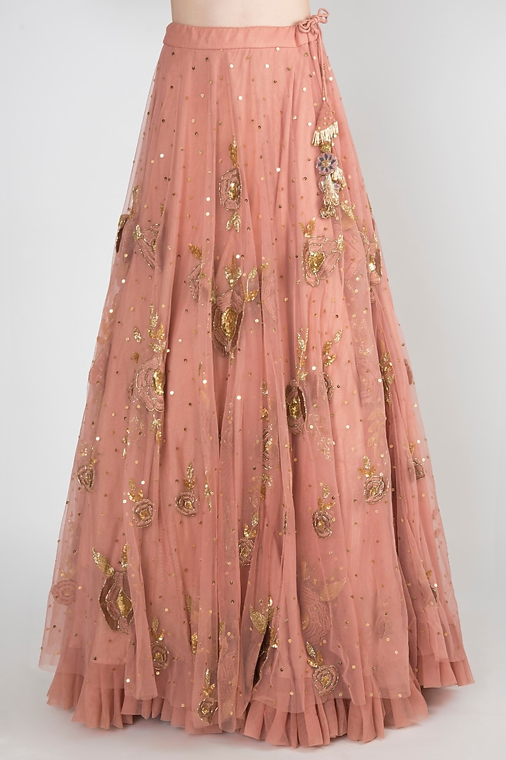 Rose Pink Embroidered Wedding Lehenga Set by RRishita & Mitali at Pernia's Pop Up Shop