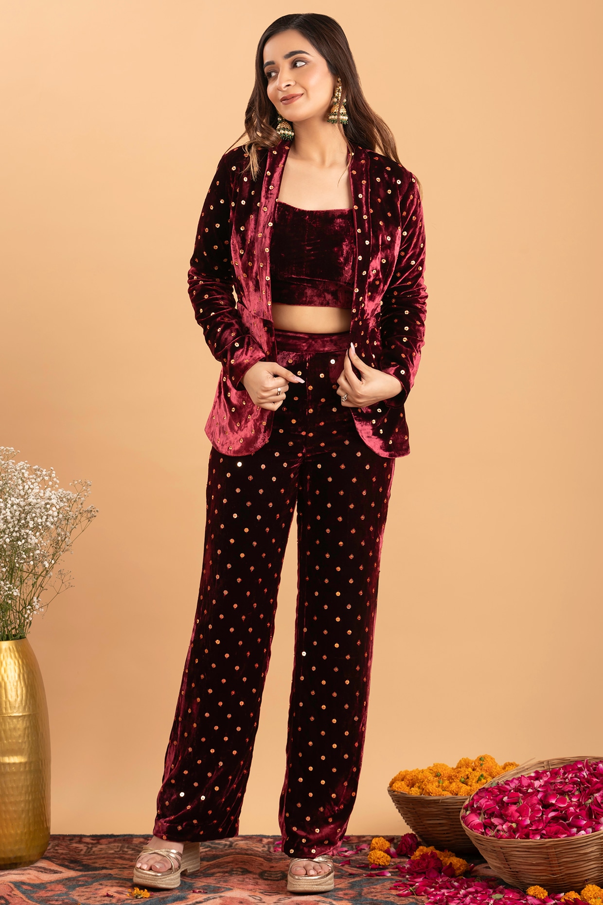 Buy Velvet Short Jacket for Women Online from India's Luxury