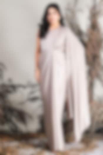 Beige Lycra Draped Summer Dress by Rirasa at Pernia's Pop Up Shop