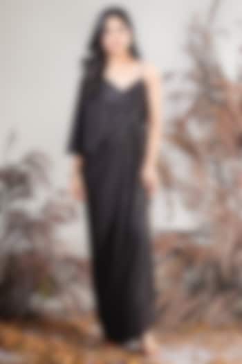 Black Lycra Gathered Summer Dress by Rirasa at Pernia's Pop Up Shop