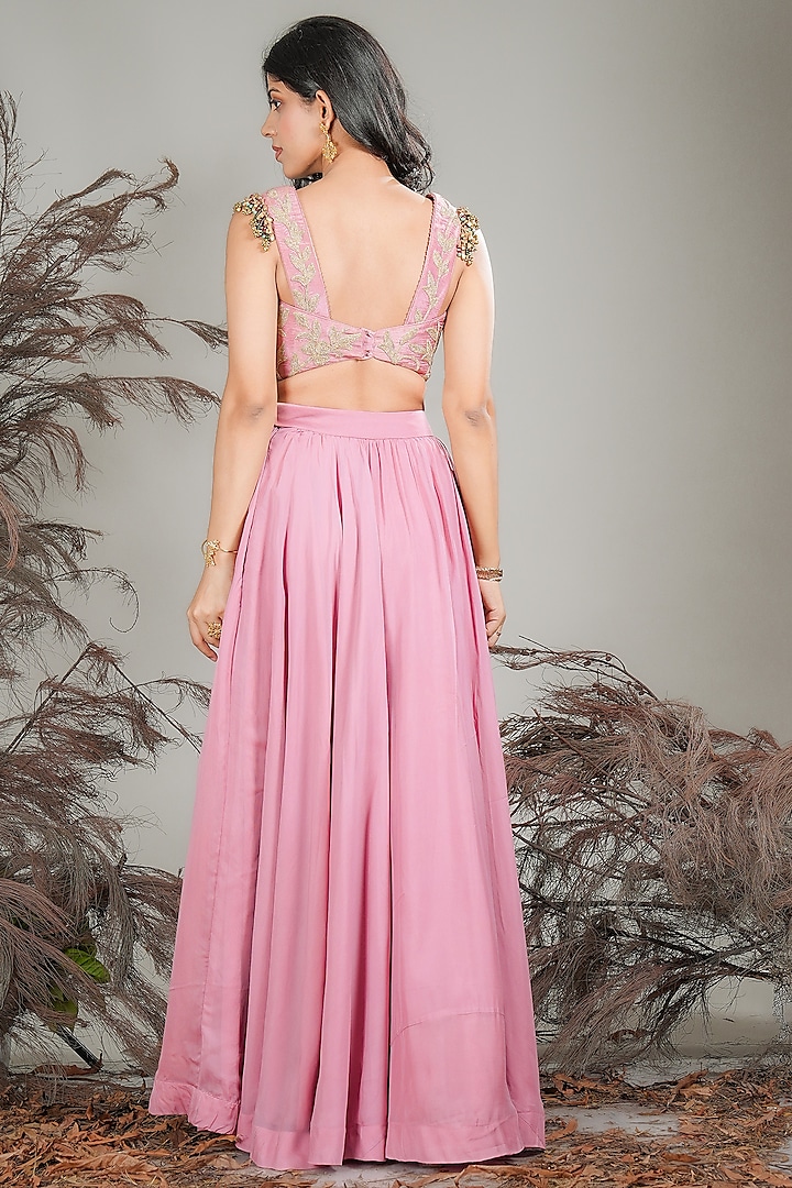 Pink Organza Lehenga Set by Rirasa at Pernia's Pop Up Shop