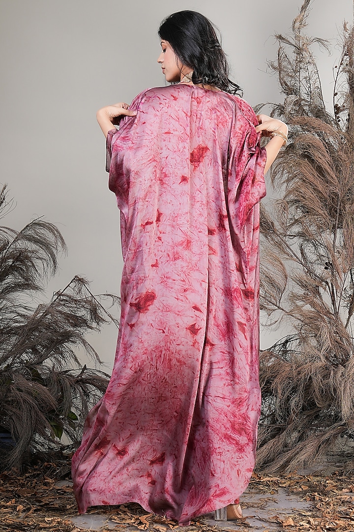 Coral Georgette Blend Pleated Skirt Set by Rirasa at Pernia's Pop Up Shop